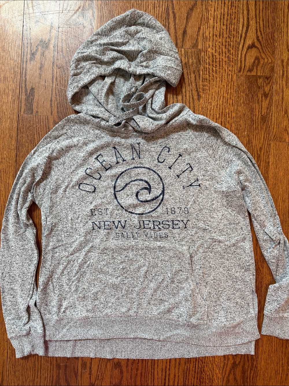 Ocean Drive Ocean City NJ Salty Vibes Graphic Hooded Pullover